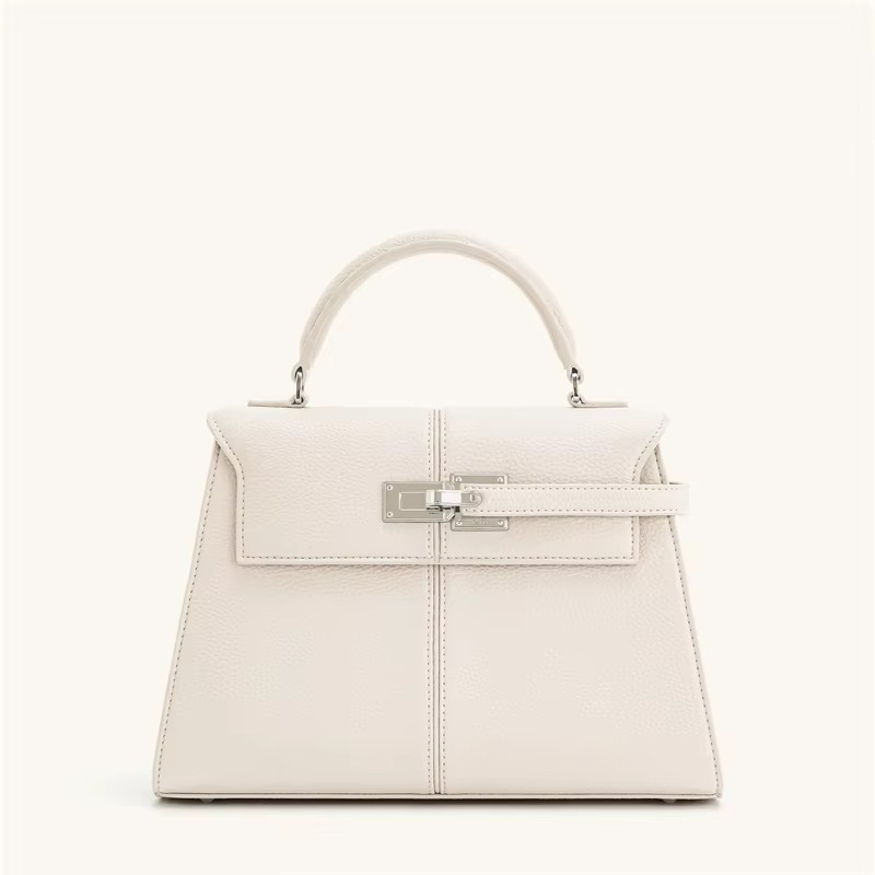 Classic Leather Top Handle Bag | Camel Brown Gold Hardware