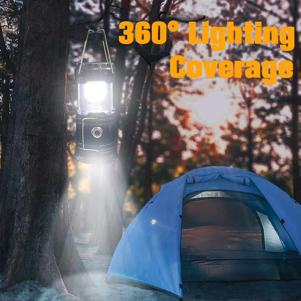 Solar LED Camping Lantern | Rechargeable Power Bank Function