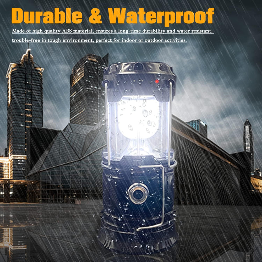 Solar LED Camping Lantern | Rechargeable Power Bank Function