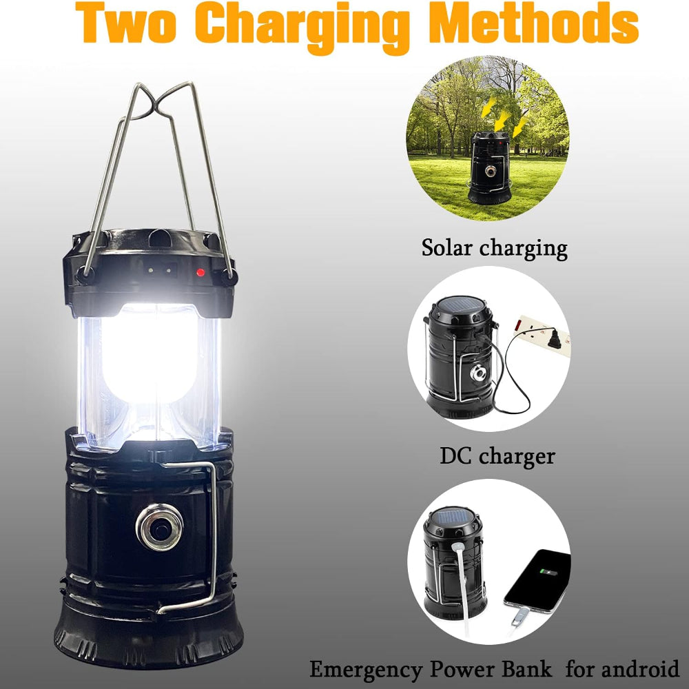 Solar LED Camping Lantern | Rechargeable Power Bank Function
