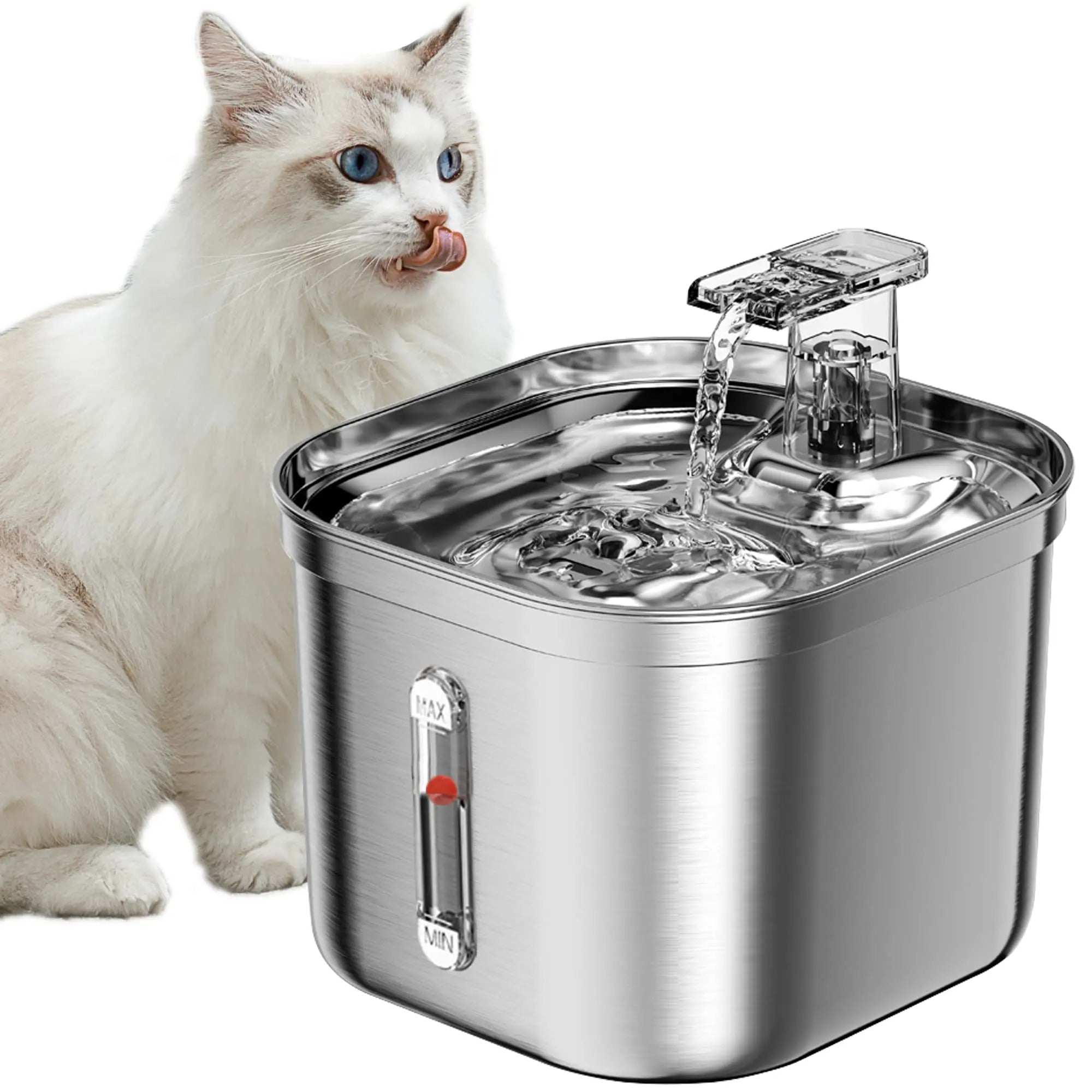 Stainless Steel Cat Water Fountain | 2.2L Automatic Pet Drinking Fountain