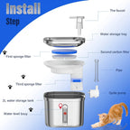Stainless Steel Cat Water Fountain | 2.2L Automatic Pet Drinking Fountain