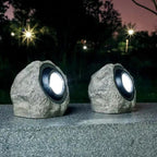 Solar Garden Rock Light | Natural Stone Landscape Illumination