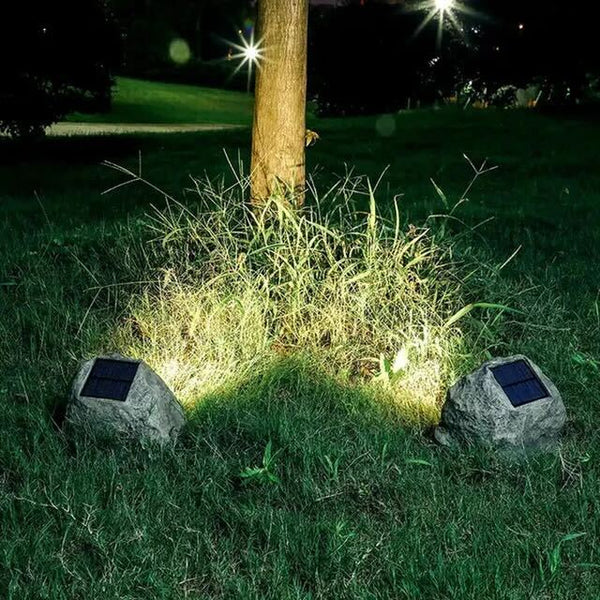 Solar Garden Rock Light | Natural Stone Landscape Illumination