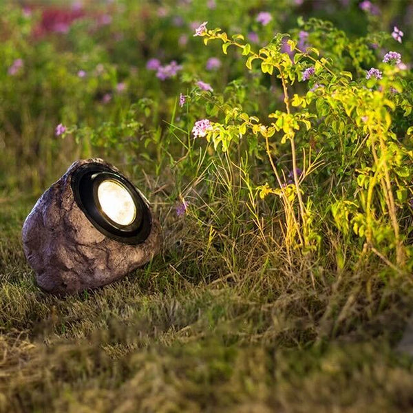 Solar Garden Rock Light | Natural Stone Landscape Illumination