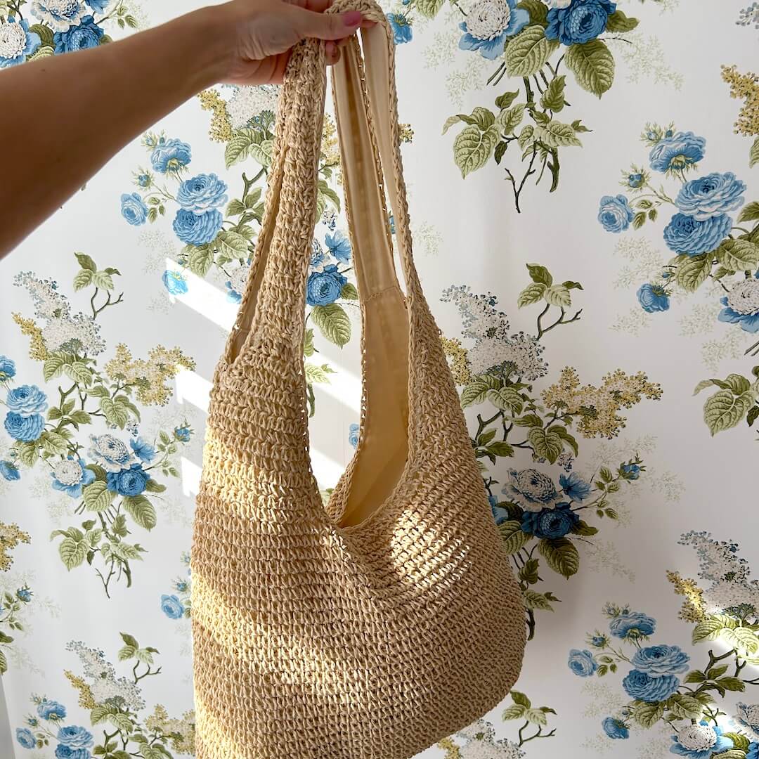 Handwoven Straw Tote | Natural Beige Beach Bag