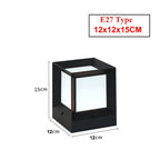 Outdoor Post Light | Modern Black Cube Pillar Lamp