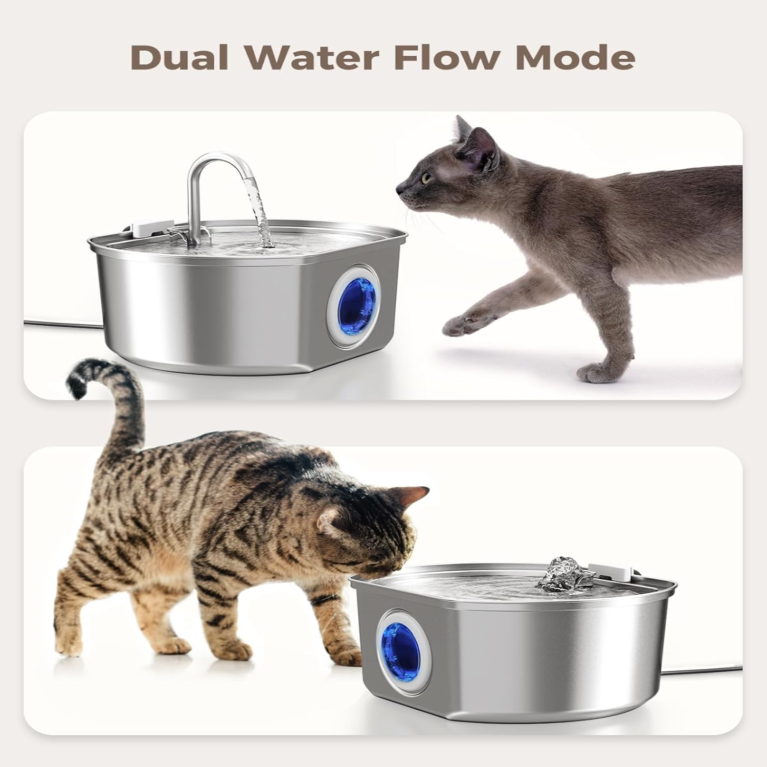 Pet Water Fountain | LED Indicator Stainless Steel Design