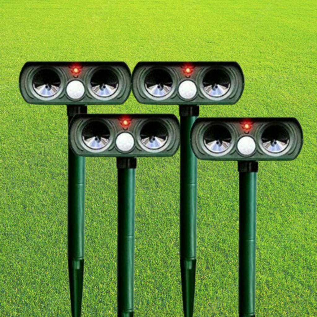 Solar Powered Animal Repeller | Motion Sensor Ultrasonic Defense
