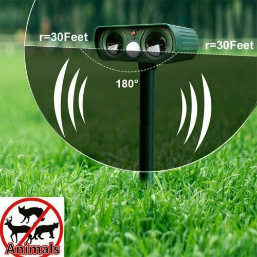 Solar Powered Animal Repeller | Motion Sensor Ultrasonic Defense