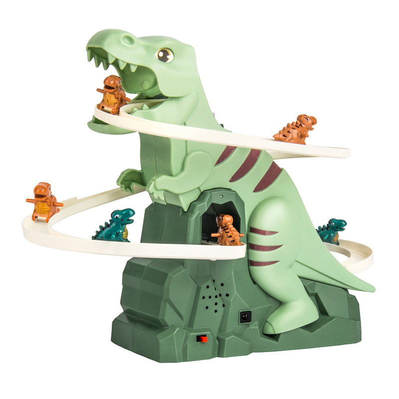 Interactive Dinosaur Track Set | LED Light Race Course With Climbing Cars