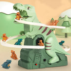 Interactive Dinosaur Track Set | LED Light Race Course With Climbing Cars