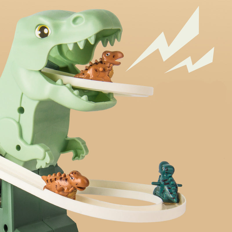 Interactive Dinosaur Track Set | LED Light Race Course With Climbing Cars
