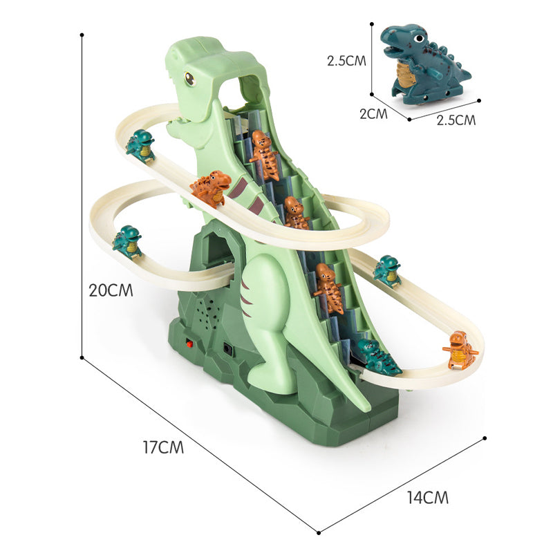 Interactive Dinosaur Track Set | LED Light Race Course With Climbing Cars