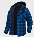 Plaid Hooded Jacket | Blue Quilted Flannel Winter Layer