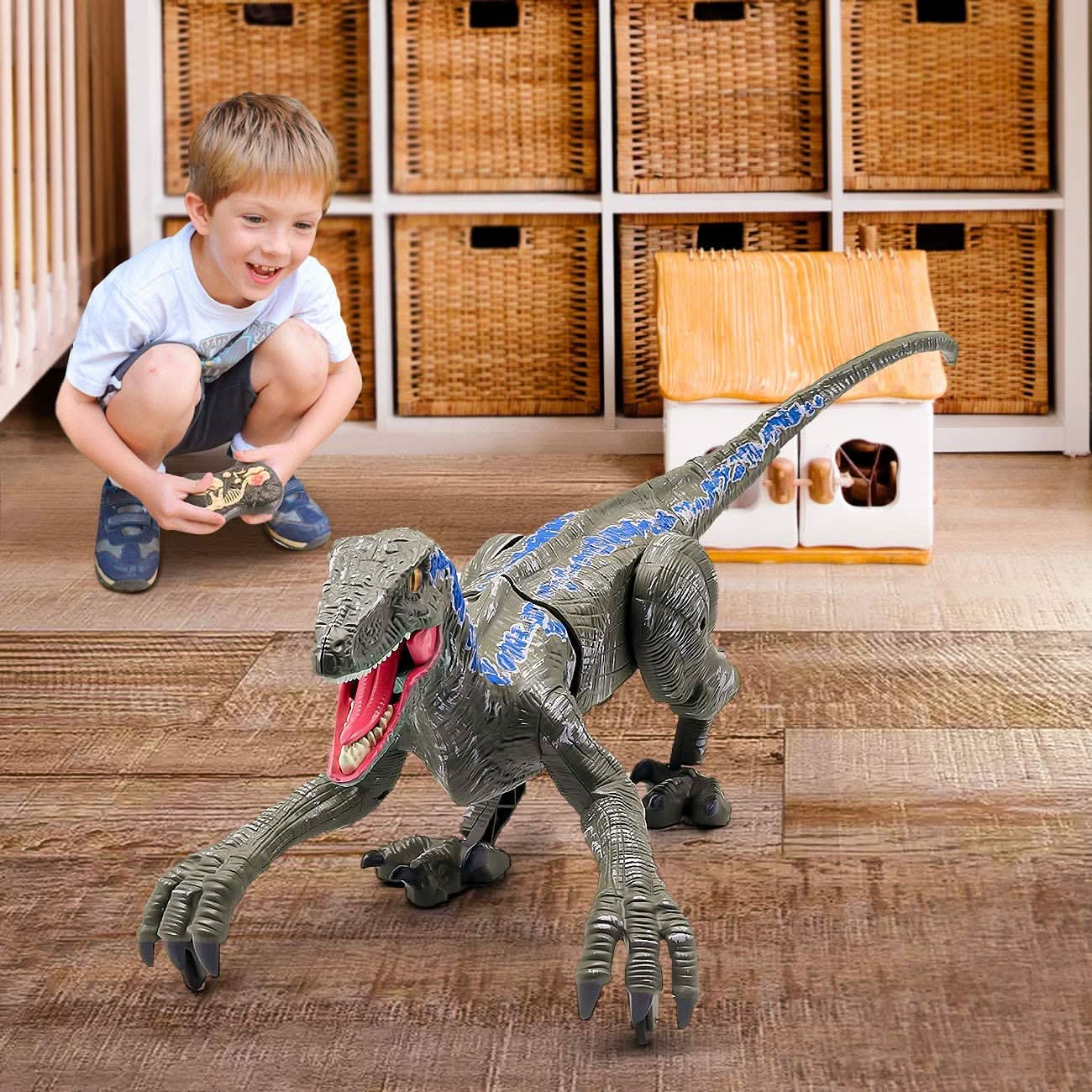 Remote Control T-Rex Dinosaur | Interactive Walking Toy with Lights and Sounds