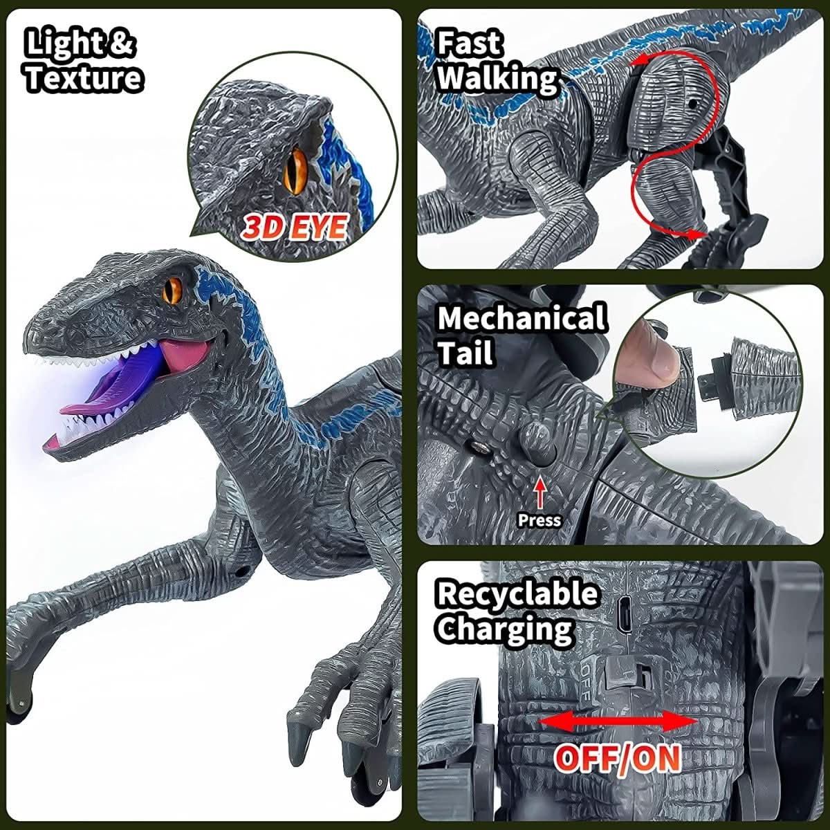 Remote Control T-Rex Dinosaur | Interactive Walking Toy with Lights and Sounds