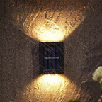 Modern Solar Wall Lights | Dual Beam Outdoor LED Sconces