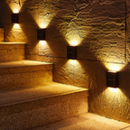 Modern Solar Wall Lights | Dual Beam Outdoor LED Sconces