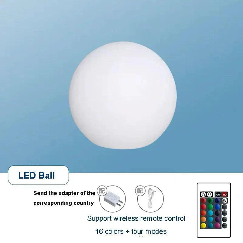 LED Ball Floor Lamp | Color Changing Waterproof Design