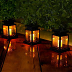 Solar Garden Lantern | Black Metal Frame With LED Candle