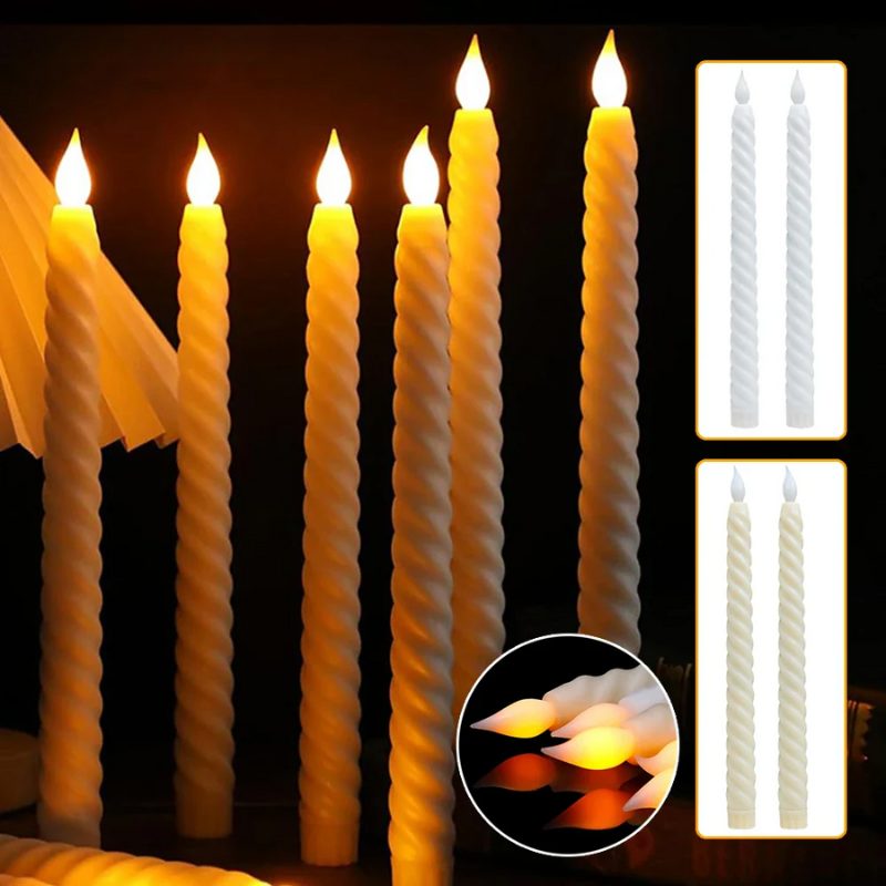 LED Taper Candles | 3D Flickering Flame Effect