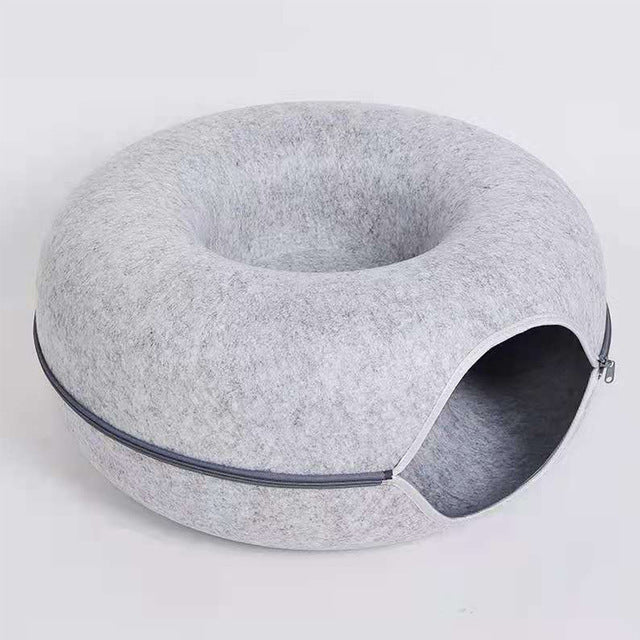 Round Pet Bed | Plush Donut Design With Anti-Slip Base