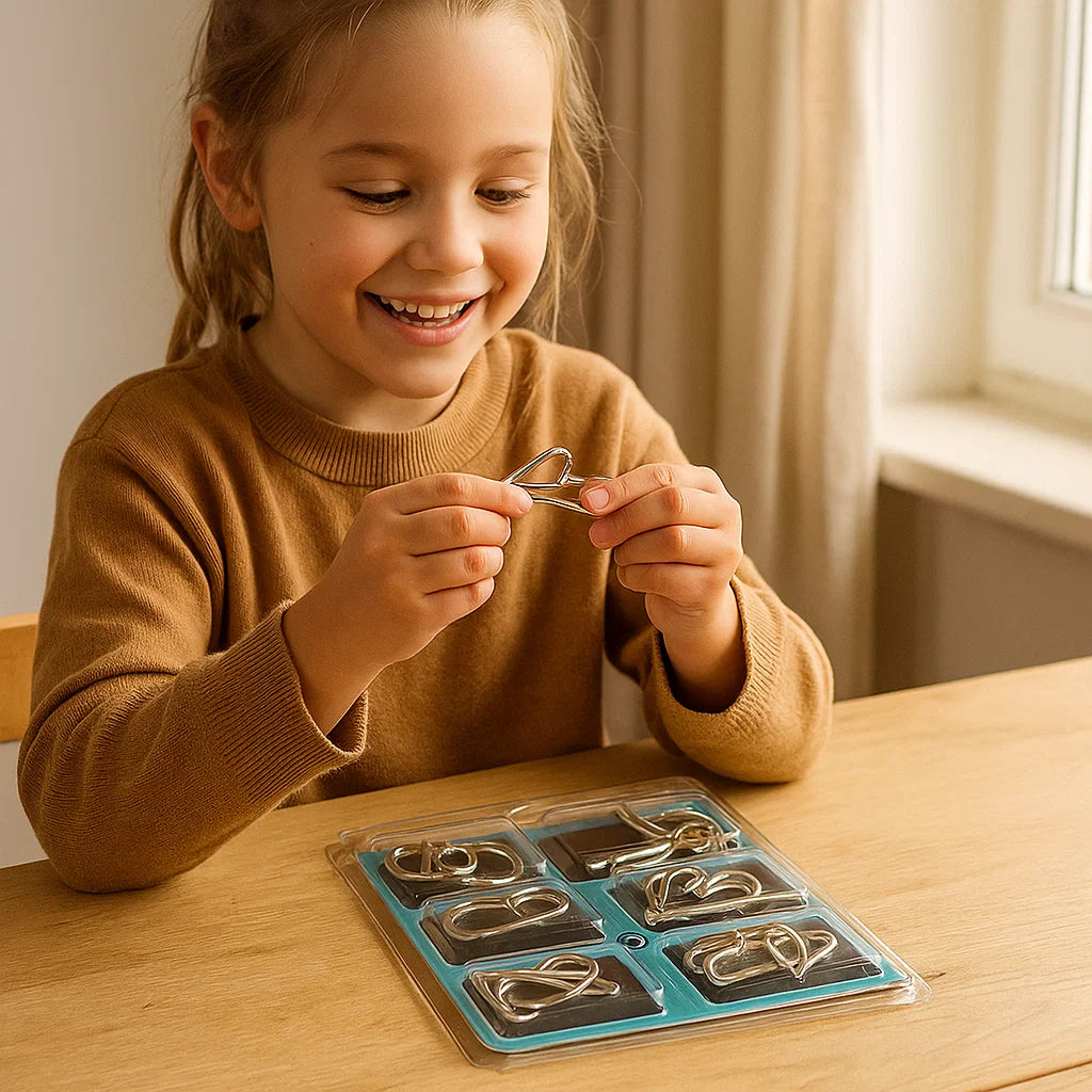 Metal Brain Teaser Puzzle Set | 36 Educational Logic Challenges for Kids