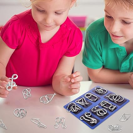 Metal Brain Teaser Puzzle Set | 36 Educational Logic Challenges for Kids