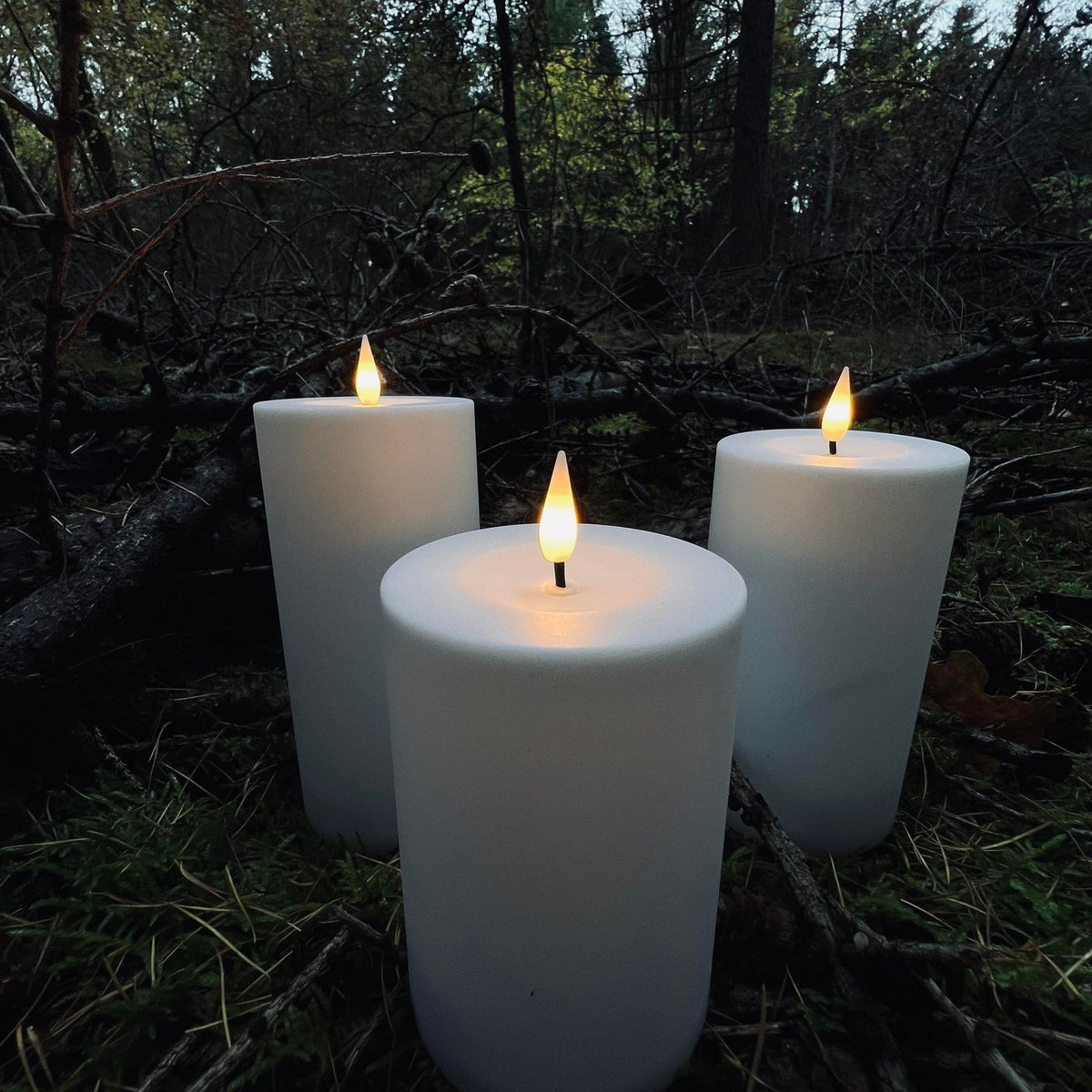Outdoor LED Flameless Candles | Waterproof Remote Control Set of 3