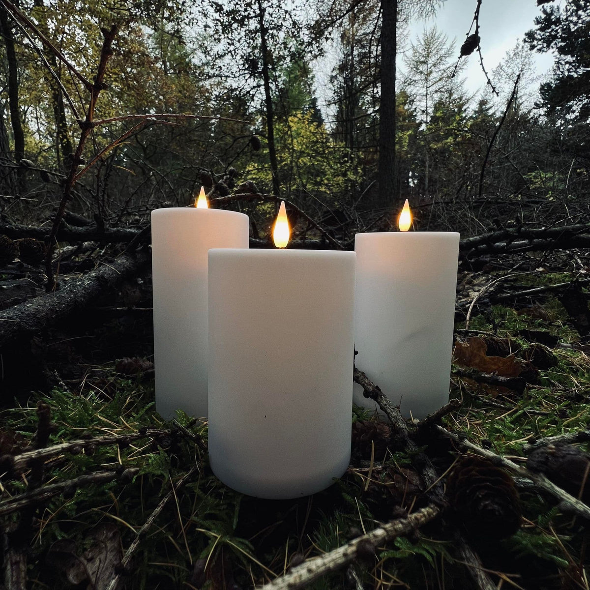 Outdoor LED Flameless Candles | Waterproof Remote Control Set of 3