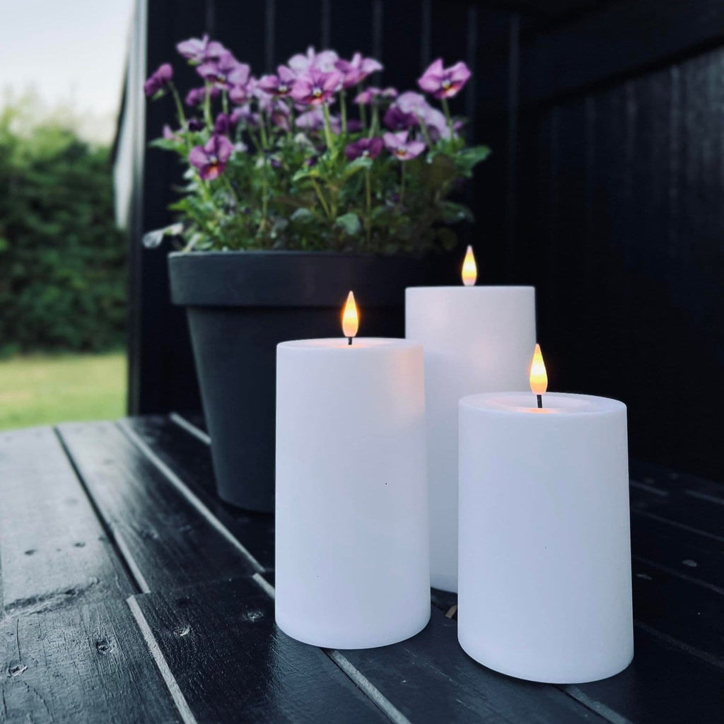 Outdoor LED Flameless Candles | Waterproof Remote Control Set of 3