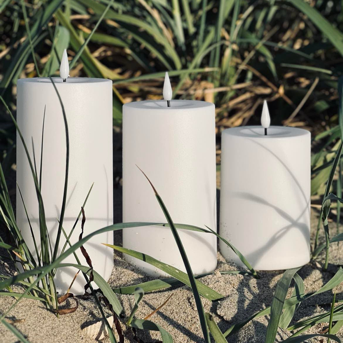 Outdoor LED Flameless Candles | Waterproof Remote Control Set of 3