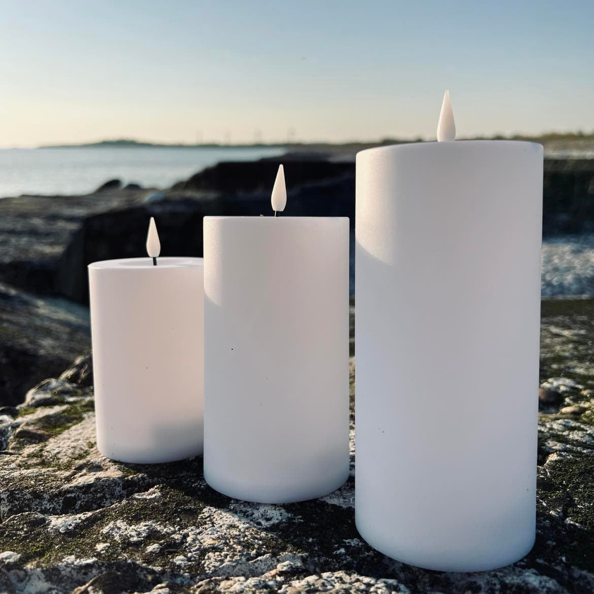 Outdoor LED Flameless Candles | Waterproof Remote Control Set of 3