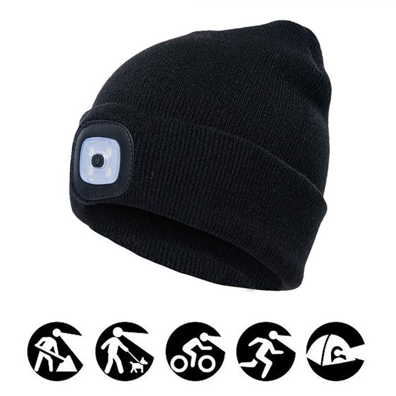 LED Beanie Hat | Rechargeable Light Knit Winter Cap