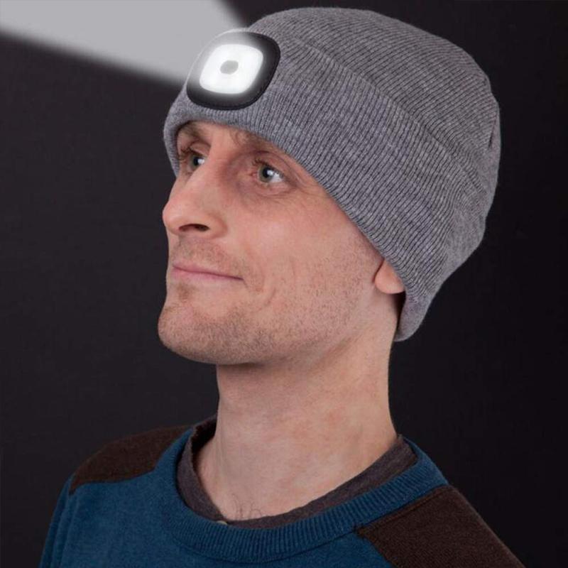 LED Beanie Hat | Rechargeable Light Knit Winter Cap