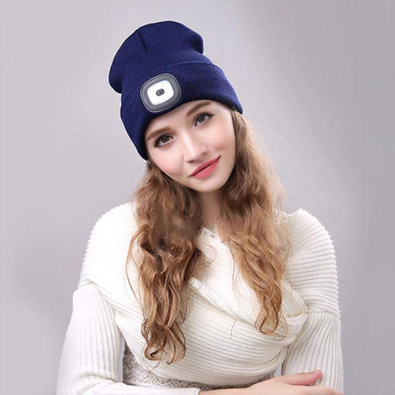 LED Beanie Hat | Rechargeable Light Knit Winter Cap