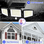 Solar Motion Security Light | Three Adjustable LED Heads with Remote