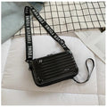 Hard Shell Crossbody Bag | Compact Ribbed Design with Adjustable Strap