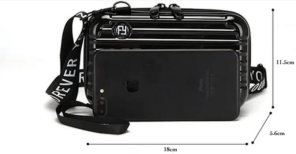 Hard Shell Crossbody Bag | Compact Ribbed Design with Adjustable Strap
