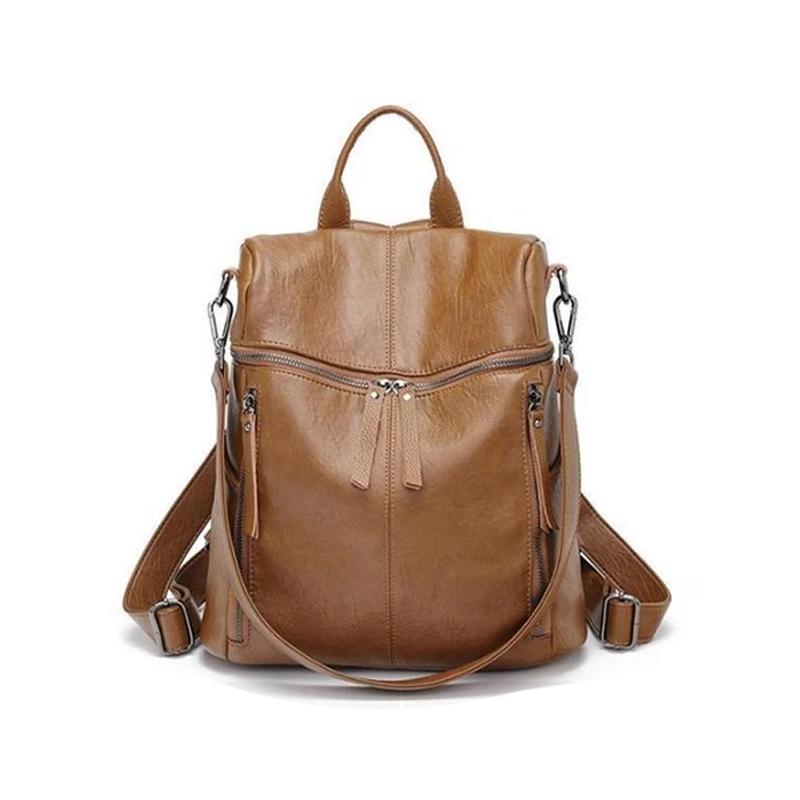 Leather Backpack | Anti-Theft Convertible Design
