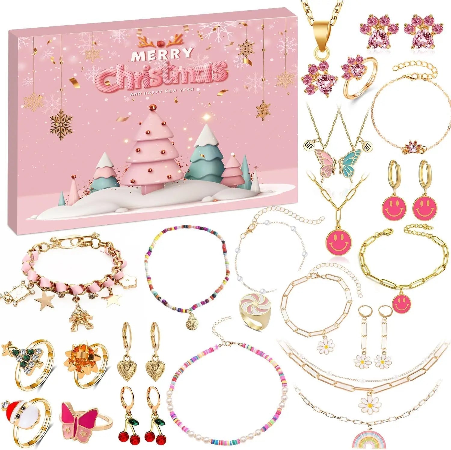 Christmas Advent Calendar | 24 Piece Jewelry Set