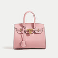 Classic Leather Handbag | Structured Design With Gold Hardware