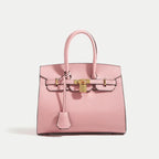 Classic Leather Handbag | Structured Design With Gold Hardware