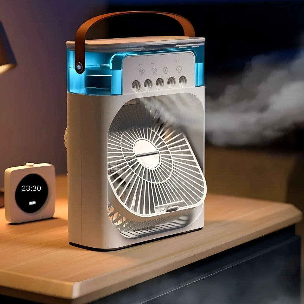 Smart Portable Air Cooler | 3-in-1 Fan With LED Ambient Light