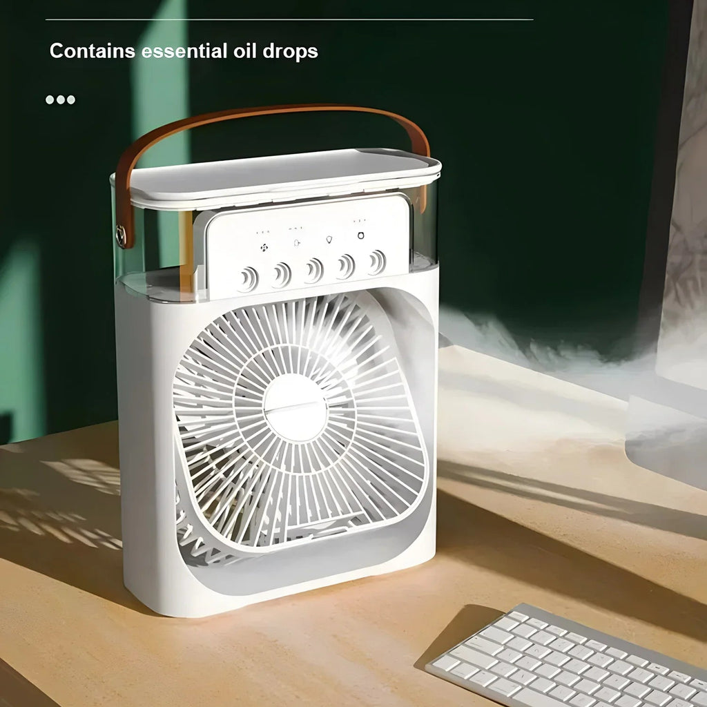 Smart Portable Air Cooler | 3-in-1 Fan With LED Ambient Light
