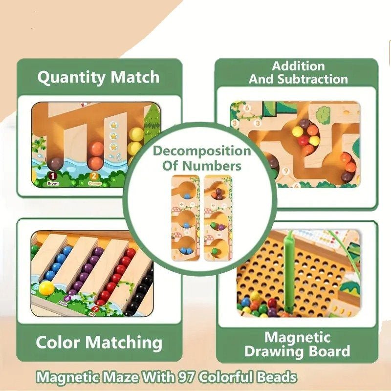 Montessori Magnetic Maze Toy | Educational Learning Board Game