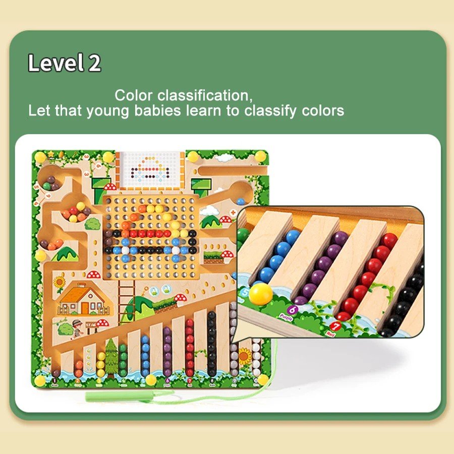 Montessori Magnetic Maze Toy | Educational Learning Board Game