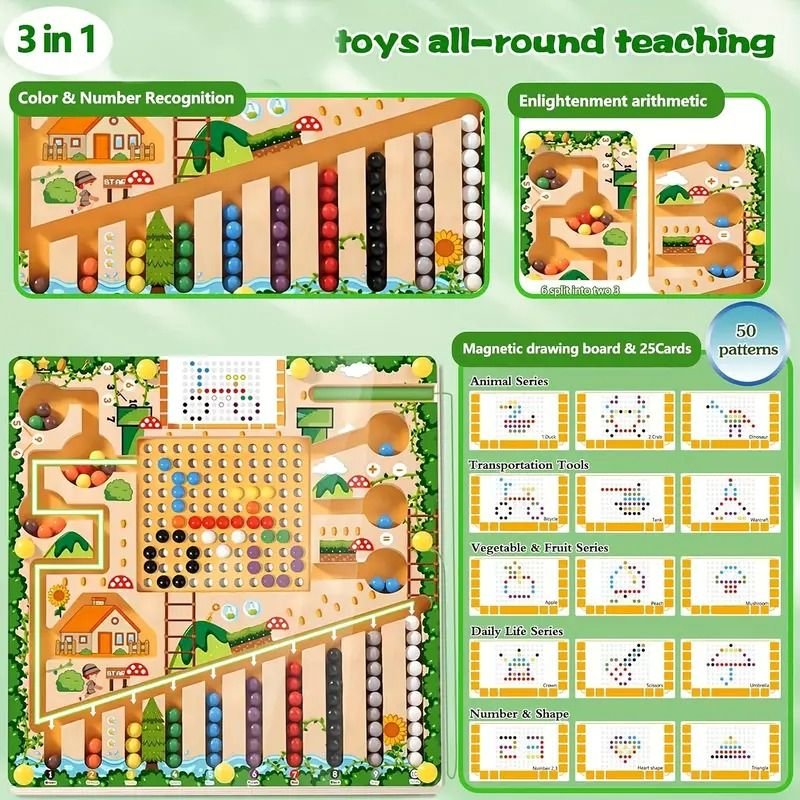 Montessori Magnetic Maze Toy | Educational Learning Board Game