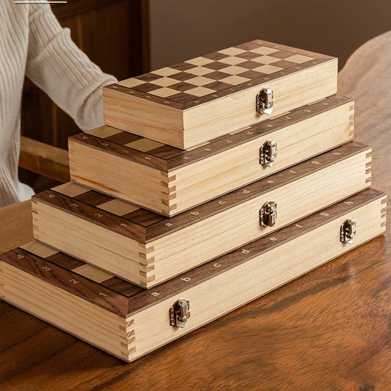 Wooden Chess Set | Magnetic Foldable Travel Board